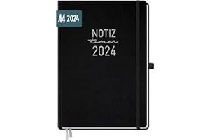 ‎HÄFFT Chäff Wochen-Notiz-Kalender 2024 A4 [Schwarz] Wochenplaner, Notiz-Timer, Terminplaner, Wochenkalender, Organizer, Terminkalender mit Einstecktasche | nachhaltig & klimaneutral