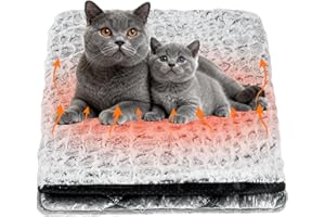 Adiwo Self-Heating Blanket for Cats and Dogs, 60 x 45 cm, Washable Heat Blanket, Cat, Self-Warming Cat Blanket, Soft, Self-Warming Heating Mat, Thermal Blanket for Indoor and Outdoor Use, Stone