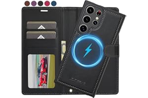 Ailicici für Samsung Galaxy S25 Ultra Hülle, 2-IN-1 Abnehmbare magnetische Hülle, Kabelloses Laden, Kartenfach Leder Case, Handyhülle RFID Klapphülle, Schutzhülle für Samsung S25 Ultra 5G