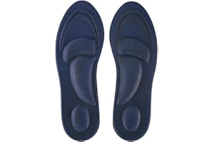 Wallfire Semelles intérieures en mousse à mémoire de forme, confortables pieds nus, soutien de la voûte plantaire pour homme et femme