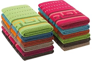 briebe Home 6 Paños de Cocina 100% Algodón Rizo, Fabricados en Portugal, Alta Absorción y Suavidad 50x50 cm, Pack de Trapos Colores Variados, Duraderos y Resistentes
