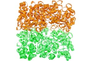 Allazone Chicken Leg Rings, 16mm and 20mm Numbered Chicken Leg Rings Numbered Leg Bands Clip on Leg Rings for Pigeons Quail Chicken Goose (200 PCS)
