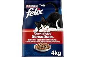 FELIX Countryside Sensations sucha karma dla kotów, z wołowiną i kurczakiem, 1 opakowanie (1 x 4 kg)