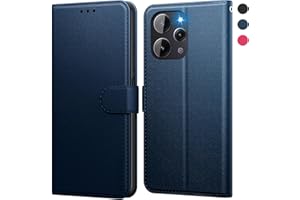 SineOrdo Funda Xiaomi Redmi 12 4G & Redmi 12 5G Carcasa, Libro Xiaomi Redmi 12 4G & Redmi 12 5G Funda Piel con Tapa Trajetero Móvil Case Suave Cuero Flip Wallet - Azul