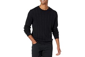 Amazon Essentials Herren Baumwoll-Pullover mit Rundhalsausschnitt und Zopfmuster