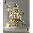 shree kreations Gold Plated Bholenath Mahadev Shiv Ji Photo Frame On Virgin Acrylic Sheet for Car Dashboard