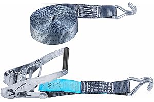 MASIDEF B34412 Connex B34412-Fettuccia Piatta con cricchetto tendi-Cinghia e Gancio, 50 x 8000 mm, EN12195-2, carico Massimo 4000 kg nella reggiatura, Multicolore