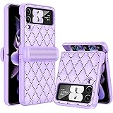 Doeshine Custodia per Samsung Galaxy Z Flip 3, Semi-Automatica [Protezione Cerniera] Protezione Anticaduta in Pelle di Alta Q