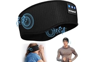 ink-topoint Sleep Headphones Bluetooth Headphones Headband with 14 Hrs Long Playing Time, Soft Headphones for Sleeping & Sport,Speaker Headband Sleep Gadgets for Men Women Running Relax (Black)