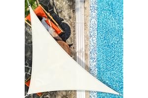 AXT SHADE Toldo Vela de Sombra Triangular 3x3x4,25m Protección Rayos UV y HDPE Transpirable para Exterior Terraza Patio Jardín-Crema