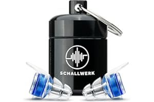 Schallwerk ® Music+ Tapones oidos Ruido – amortigua el Ruido y Mantiene la Calidad del Sonido – Ideal para música, Festivales, Fiestas – 2 Tapones Extra para oídos pequeños