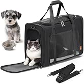 SUCIKORIO 55 x 40 x 23 cm Approved Cat Carrier for Airplane Cabin, Foldable Large Dog Transportation Bag Breathable Cat Carri