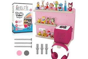 ‎SHELFIE SHELFIE WG - magnetisches Tonie-Regal für Tonie Box inkl. Ladestation, ca. 22 Tonie Figuren und Kopfhörer - 40x29cm