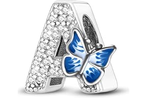 Jokmeo Ciondolo charm con lettere dall'A alla Z per donne in argento 925 puro, compatibile con bracciali e collari della marca Pandora e di stile europeo, adatto a donne e ragazze.ZM2