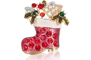 Minicoco Rhinestone Brooch - Christmas Pin for Scarf, Party Decoration, Daily Wear