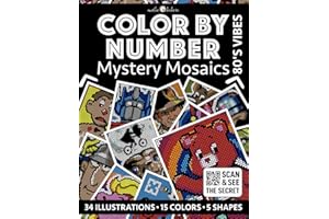 Color by Number: 80's Vibes | Black Background Edition | Mystery Mosaics Coloring Book for Adults | Pixel Art Coloring for Relaxation and Mindfulness: Bold and Easy | Color Quest | 80s Nostalgia