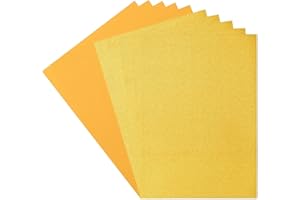 VAESSEN CREATIVE Florence Papier cartonné (216 g/m²) et papier pailleté (250 g/m²), jaune, A4, 10 feuilles, pour scrapbooking, fabrication de cartes, découpe et autres travaux manuels
