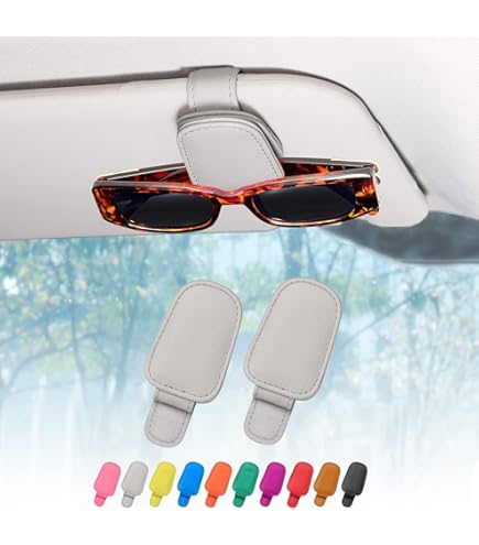 Yatrosynth Brillenhouder voor in de auto, met kaartjesclip, magnetische