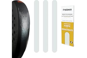 Palbea Protezione Racchetta Padel Trasparente - Confezioni da 1/2/3/5 - Paracolpi Racchetta Padel Ruvido e Leggero. Protector Resistente e Facile da sostituire. Accessori Protezione Padel 35x370mm