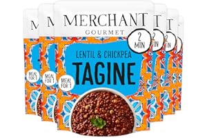 Merchant Gourmet Ready-to-Eat Lentil & Chickpea Tagine with Ras El Hanout & Apricots – High in Protein & Fibre, 1 of your 5-a-day, Ready Meals (6x 280g)
