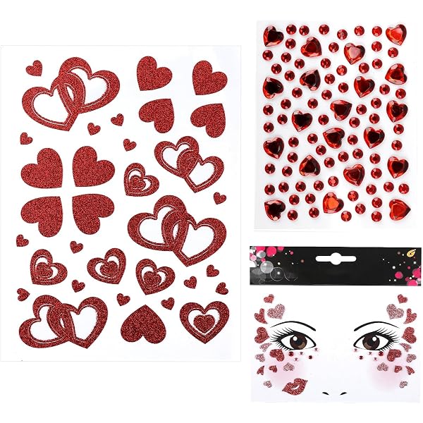 Valentinstag-Set Mit Herz-Stirnband, Sonnenbrille & Ohrringen – Rot, Für Partys & Fotoshootings