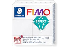 STAEDTLER 8010-002 FIMO Effect - Arcilla polimérica para modelar de secado al horno, color blanco galaxy (pastilla 57 g.)