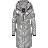 Ragwear Natalka Bling YOUMODO Womens Waterproof Shiny Coat Long Warm Winter Jacket with Large Hood XS - 3XL