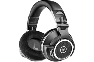 OneOdio Monitor 80 Cuffie Aperte, Impedenza Nominale 250 Ohm, Jack 3,5 mm e 6,35 mm, cuffie professionali da studio per mixaggio, DJ, mastering, post-produzione dell'audio e ascolto quotidiano, Nero