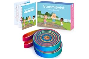 Cikyner Corda per Saltare Cinese, 2 pacchi 4 m di Lunghezza 1,5 cm Gomma elastica per bambini con Istruzioni per Salto Francese Arcobaleno per Bambini Indoor e Outdoor Giochi, Ideale per bambini