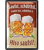 LANOLU Retro metalen bord grappige spreuken bier bar decoratie voor partykelder, pub, stamtafel, cadeau-idee voor papa op Vaderdag, vintage metalen bord 20 x 30 cm