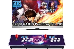 RegiisJoy 32000 Pandoras Box 78S Retro Arcade Game Console, 4 Player 3D Magical Modified Game, Search Save Delete Cheat Function, Favorite List, One-Button Combo, 128G TF, 12-Grid Classification