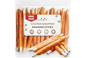 DRIEDDOGTREATS Dried Dog Treats Chicken Rawhide Chews 500g - Soft Rawhide Dog Chew - Chewy Chicken Twists Perfect as Puppy Treats - High Protein and Low Fat Sticks