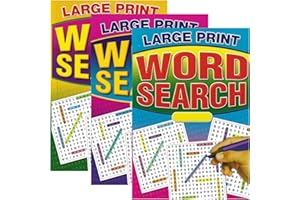 WF Graham Pack of 3 Assorted A5 Large Print Word Search Books for Adults | Travel Games Puzzle Books for Adults | Word Games and Word Puzzles, Gifts for Partially Sighted People