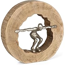 Moritz Sculptuur Be Together I 39 x 28 x 7 cm I zwart-goud I decoratie hout metaal om neer te zetten I decoratief artikel van hout I woondecoratie modern I decoratie I