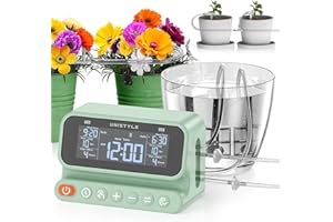 Unistyle Automatische Bewässerung, Doppelpumpe, Einstellbare Wassermenge, Pflanzenbewässerung indoor, Bewässerungssystem Zimmerpflanzen auf dem Balkon, Tropfbewässerungsset für bis zu 15 Topfpflanzen