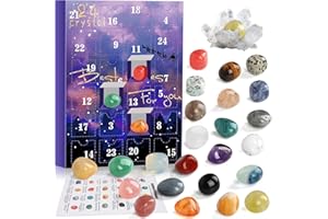 GFEUGS Calendrier de l avent 2024,Calendrier Pierres Précieuse Calendrier Avent Pierres et Minéraux Calendrier de l 'avent Pierre et Minéraux,Calendrier de l' avent Precieuse for Homme Adolescente Garcon