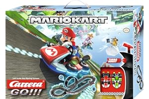 Carrera 20062491 GO!!! Nintendo Mario Kart 8 Rennstrecken-Set | 4,9m elektrische Carrerabahn mit Mario & Luigi Spielzeugautos | mit 2 Handreglern & Streckenteilen | Spielzeug für Kinder ab 6 Jahren