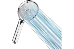 Cobbe Soffione Doccia ad Alta Pressione con 3 Modalità, Soffione Doccia a Risparmio Idrico, Soffione Doccia Grande con Funzione Anticalcare, Cromato