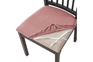 ‎HOMECOVER HOMECOVER Esszimmerstuhl Sitzbezüge 2er Set,Stretch Jacquard Stuhlbezug Sitzfläche Abnehmbar Waschbarer Für Esszimmer Küche Bürostühle Hotel-rosa-2er Set