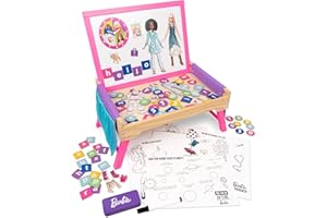 Barbie 2-in-1 Writing Board - Educational Magnetic Whiteboard & Lap Tray - Learning and Activity Surface for Kids Ages 3+ - Creation Station