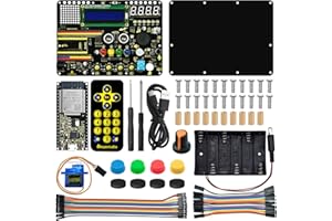 KEYESTUDIO Inventor Starter Kit for Arduino ESP32, Hardware Comes Pre-connected, Easy to Get Started Coding and Electronics, 15 Modules, 30 Projects, STEM Educational Set for Adults Teens (With ESP32)