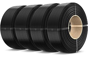 SUNLU 4KG PLA+2.0 3D Printer Filament Refill, High Toughness PLA+ Filament Bundle, No-Spool 3D Filaments Refill 1.75mm for Reusable Spools Compatible with Bambu Lab 3D Printers, 1KG/Roll, Black*4