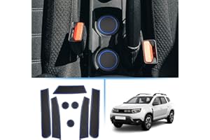 Coleya Tapis Anti-dérapants Compatible avec Dacia Duster 2022-2024, Tapis en Caoutchouc pour Accoudoir, Console Centrale, Porte-Gobelet, Rainure de Porte, Dacia Duster Tapis Antidérapante (Bleu)