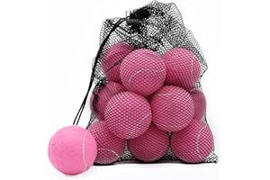 Magicorange Palline da tennis, confezione da 12 palline da tennis per allenamento avanzato, con borsa a rete per un facile trasporto, ideali per principianti