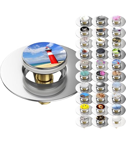 Waschbeckenstöpsel 'Moin' – Mit Kompass-Design, Höhenverstellbar 6,5–8,5 Cm, Durchmesser 4 Cm, Als Geschenk