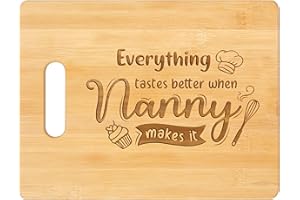 PANDASCH Nanny Gifts, Nanny Birthday Gifts, Unique Handmade Engraved Bamboo Cutting Board Kitchen Gifts for Nanny from Grandchildren, Presents for Nanny on Birthday Mother's Day Christmas