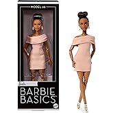 Barbie Basics 08 Siyahi Topuz Sa&ccedil;lı JJX27 | Kahverengi elbise, askılı topuklu, evrensel uyumlu moda, olası v&uuml;cut
