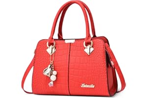 DEEVORCA Moda Bolsos de Mujer Elegante Bolso Tote Bolso Bandolera con Mango Adornos Colgantes Bolsa Mensajero para Compras Casuale Diario Viajes Trabajar PU Cuero Señoras Bolso de Mano
