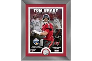 GREAT BRANDING NFL Munich Game Tampa Bay Buccaneers Tom Brady Silver Coin gerahmtes Bild 40x33