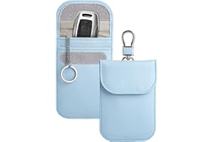 Teskyer 2 Pack Faraday Pouch for Car Keys, Keyless Car Key Signal Blocker, Glacier Blue